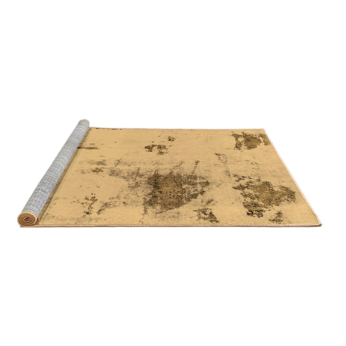 Sideview of Machine Washable Abstract Brown Modern Rug, wshabs2070brn