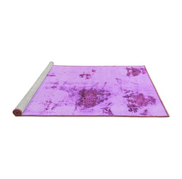 Sideview of Machine Washable Abstract Purple Modern Area Rugs, wshabs2070pur
