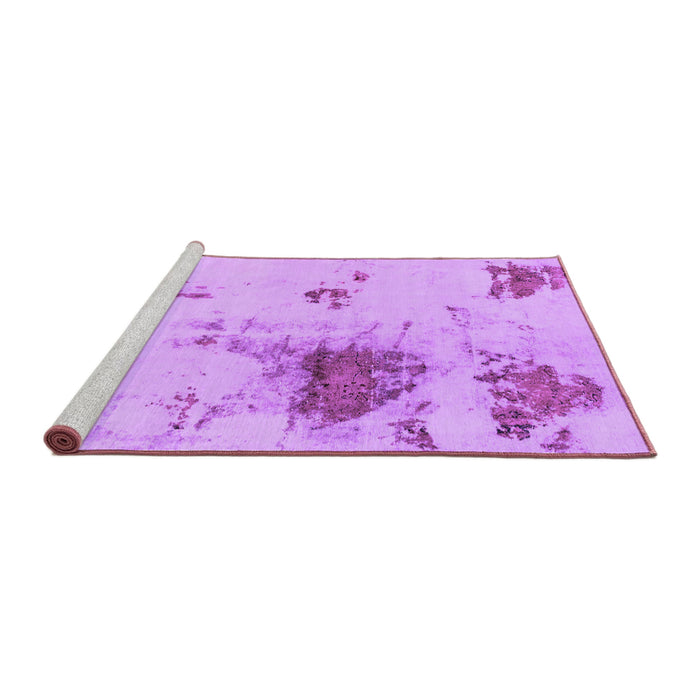 Sideview of Machine Washable Abstract Purple Modern Area Rugs, wshabs2070pur