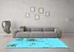 Machine Washable Abstract Light Blue Modern Rug in a Living Room, wshabs2070lblu