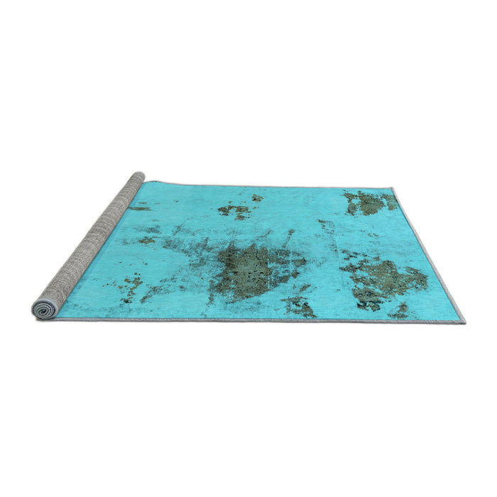 Sideview of Machine Washable Abstract Light Blue Modern Rug, wshabs2070lblu