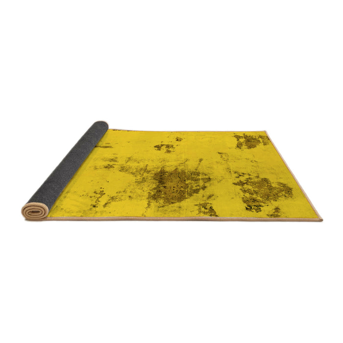 Sideview of Abstract Yellow Modern Rug, abs2070yw
