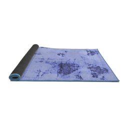 Sideview of Abstract Blue Modern Rug, abs2070blu