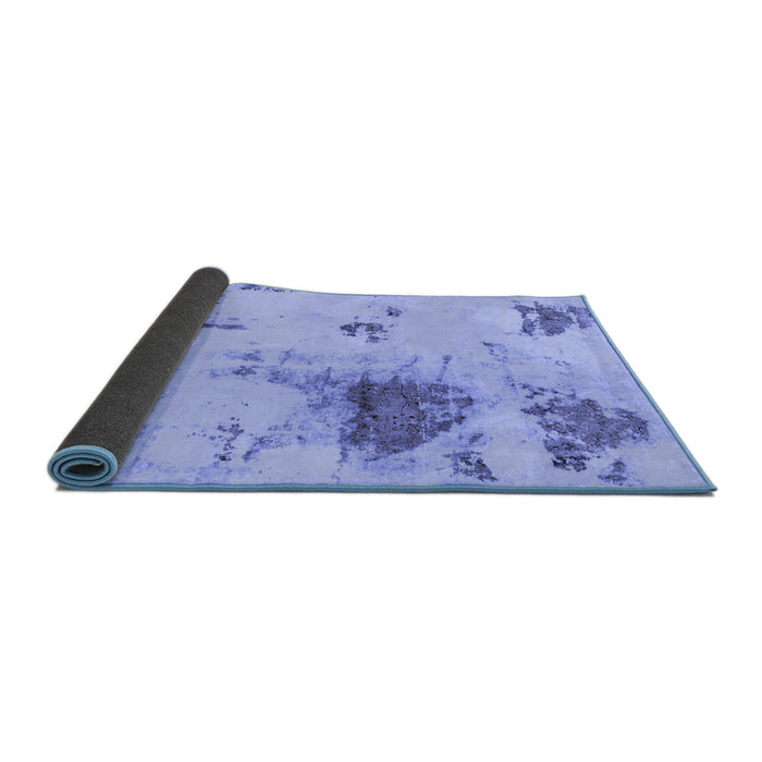 Sideview of Abstract Blue Modern Rug, abs2070blu