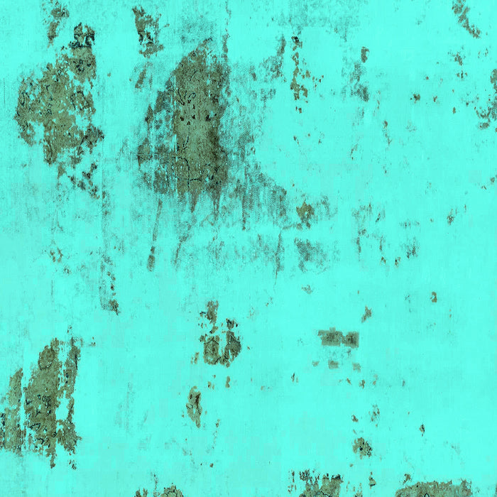 Square Machine Washable Abstract Turquoise Modern Area Rugs, wshabs2070turq