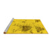 Sideview of Machine Washable Abstract Yellow Modern Rug, wshabs2070yw