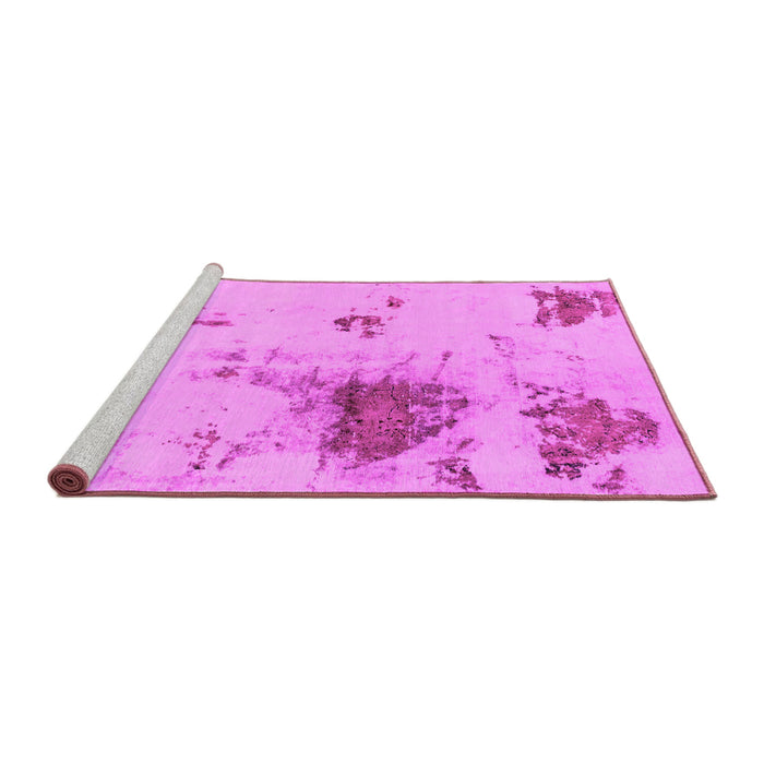 Sideview of Machine Washable Abstract Pink Modern Rug, wshabs2070pnk