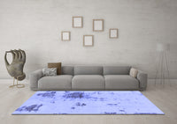 Machine Washable Abstract Blue Modern Rug, wshabs2070blu