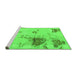 Sideview of Machine Washable Abstract Green Modern Area Rugs, wshabs2070grn