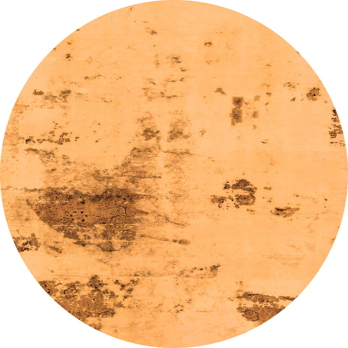 Round Abstract Orange Modern Rug, abs2070org