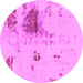 Round Abstract Pink Modern Rug, abs2070pnk