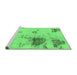 Sideview of Machine Washable Abstract Emerald Green Modern Area Rugs, wshabs2070emgrn