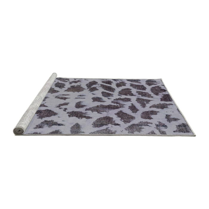 Sideview of Machine Washable Abstract Blue Gray Rug, wshabs2071