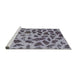 Sideview of Machine Washable Abstract Blue Gray Rug, wshabs2071