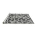 Sideview of Machine Washable Abstract Gray Modern Rug, wshabs2071gry