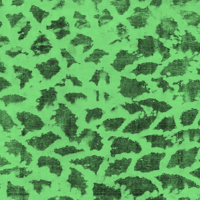 Square Machine Washable Abstract Emerald Green Modern Area Rugs, wshabs2071emgrn