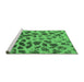 Sideview of Machine Washable Abstract Emerald Green Modern Area Rugs, wshabs2071emgrn