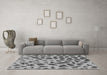 Machine Washable Abstract Gray Modern Rug in a Living Room,, wshabs2071gry