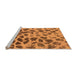 Sideview of Machine Washable Abstract Orange Modern Area Rugs, wshabs2071org