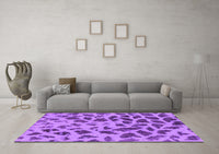 Machine Washable Abstract Purple Modern Rug, wshabs2071pur