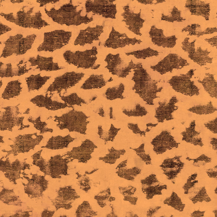 Square Machine Washable Abstract Orange Modern Area Rugs, wshabs2071org