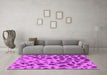 Machine Washable Abstract Pink Modern Rug in a Living Room, wshabs2071pnk