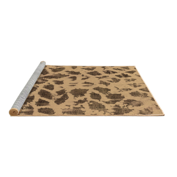 Sideview of Machine Washable Abstract Brown Modern Rug, wshabs2071brn