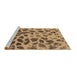 Sideview of Machine Washable Abstract Brown Modern Rug, wshabs2071brn