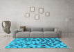 Machine Washable Abstract Light Blue Modern Rug in a Living Room, wshabs2071lblu