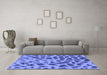 Machine Washable Abstract Blue Modern Rug in a Living Room, wshabs2071blu