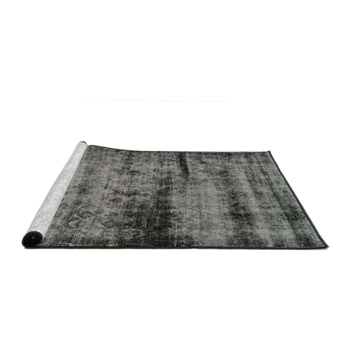 Sideview of Machine Washable Abstract Gunmetal Gray Rug, wshabs2072