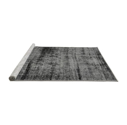 Sideview of Machine Washable Persian Gray Bohemian Rug, wshabs2072gry