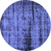 Round Persian Blue Bohemian Rug, abs2072blu