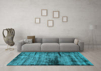 Machine Washable Persian Light Blue Bohemian Rug, wshabs2072lblu