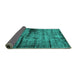 Sideview of Persian Turquoise Bohemian Rug, abs2072turq