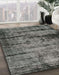 Abstract Gunmetal Gray Persian Rug in Family Room, abs2072