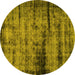 Round Persian Yellow Bohemian Rug, abs2072yw