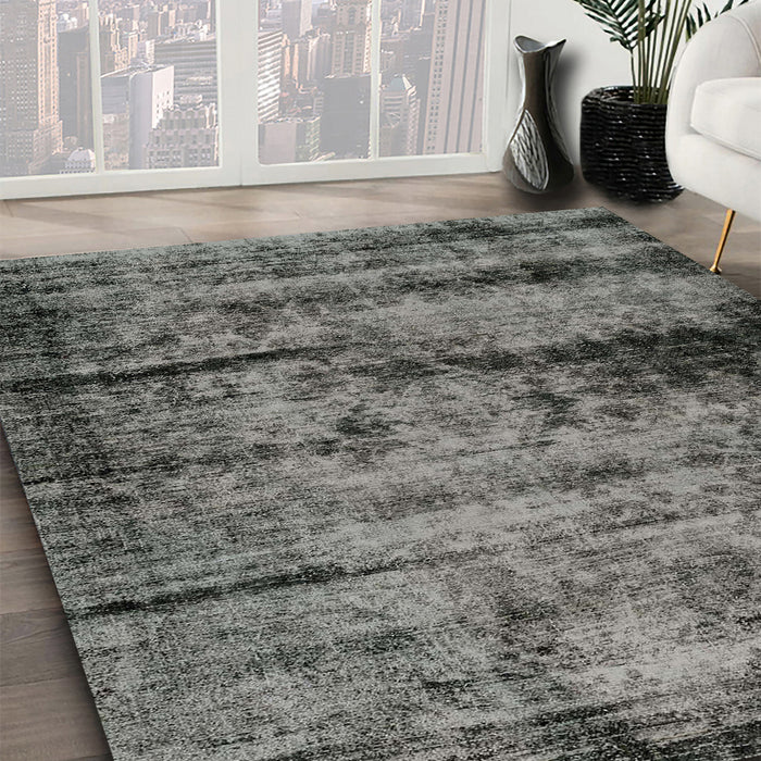 Machine Washable Abstract Gunmetal Gray Rug in a Family Room, wshabs2072