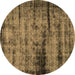 Round Persian Brown Bohemian Rug, abs2072brn