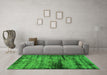 Machine Washable Persian Green Bohemian Area Rugs in a Living Room,, wshabs2072grn