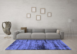 Machine Washable Persian Blue Bohemian Rug in a Living Room, wshabs2072blu