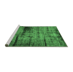 Sideview of Machine Washable Persian Emerald Green Bohemian Area Rugs, wshabs2072emgrn