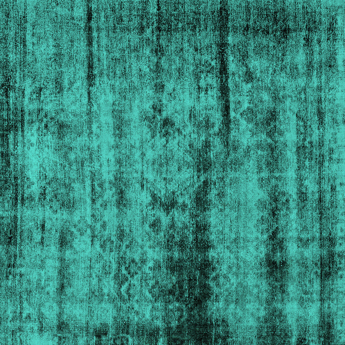 Square Machine Washable Persian Turquoise Bohemian Area Rugs, wshabs2072turq