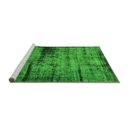 Sideview of Machine Washable Persian Green Bohemian Area Rugs, wshabs2072grn
