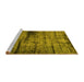 Sideview of Machine Washable Persian Yellow Bohemian Rug, wshabs2072yw