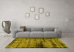 Machine Washable Persian Yellow Bohemian Rug in a Living Room, wshabs2072yw