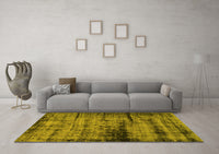 Machine Washable Persian Yellow Bohemian Rug, wshabs2072yw