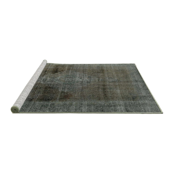 Sideview of Machine Washable Abstract Western Charcoal Gray Rug, wshabs2073