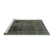 Sideview of Machine Washable Abstract Western Charcoal Gray Rug, wshabs2073