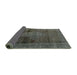 Sideview of Abstract Charcoal Gray Modern Rug, abs2073